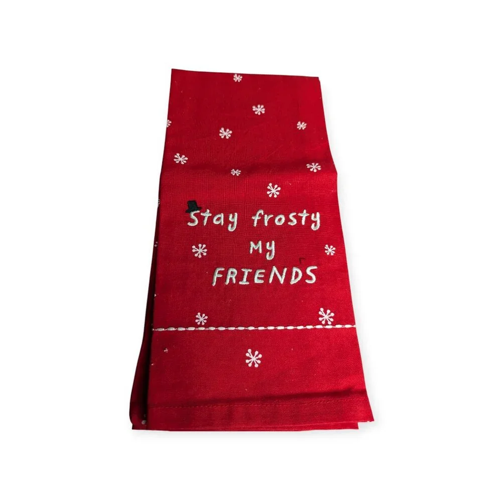 Christmas Holiday Themed Towels Set of 5 Embroidered Candy Cane